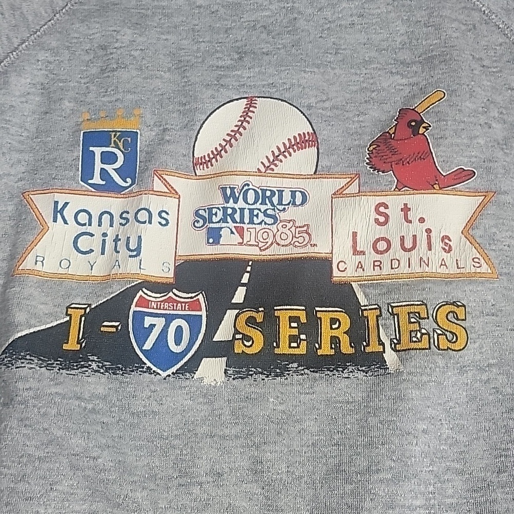 Vintage 1985 I-70 World Series Sweatshirt Royals Cardinals Single Stitch